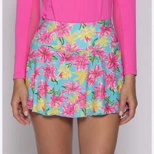 Gottex Floral Skirt in Pink and Blue